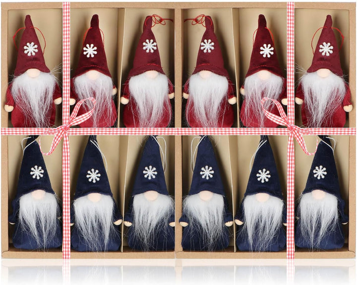 com-four® 12x Premium Weihnachtsmann-Anhänger 12cm - Deko für den Weihnachtsbaum, Christbaum-Figuren