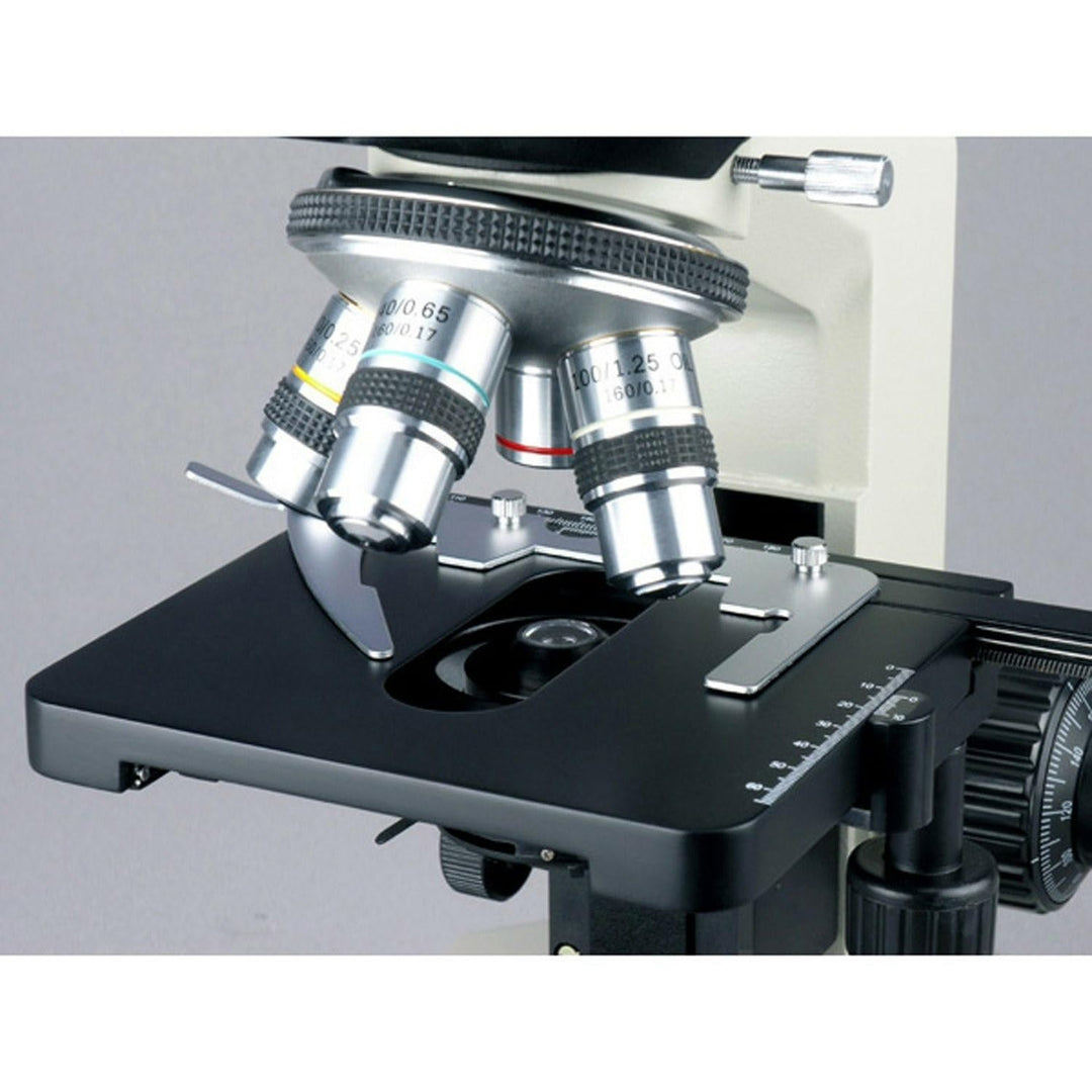 AmScope T490B-DKO Trinokulares Dunkles Feld Verbundmikroskop mit Ölkondensator, 40X-2000X, 12" x 9"