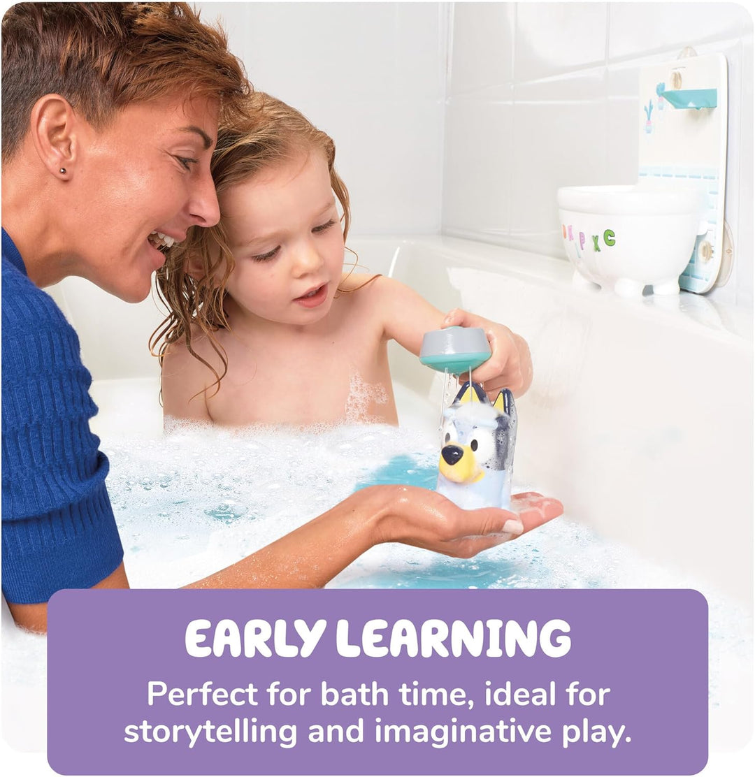 Toomies Bluey Dusche & Schaumbad, interaktives Badespielzeug, mit Wasserdusche und Schaumbildung, fö