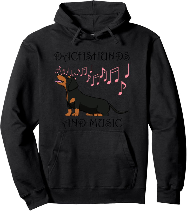 Musiker Dackel Musik Noten Hund Spruch Pullover Hoodie