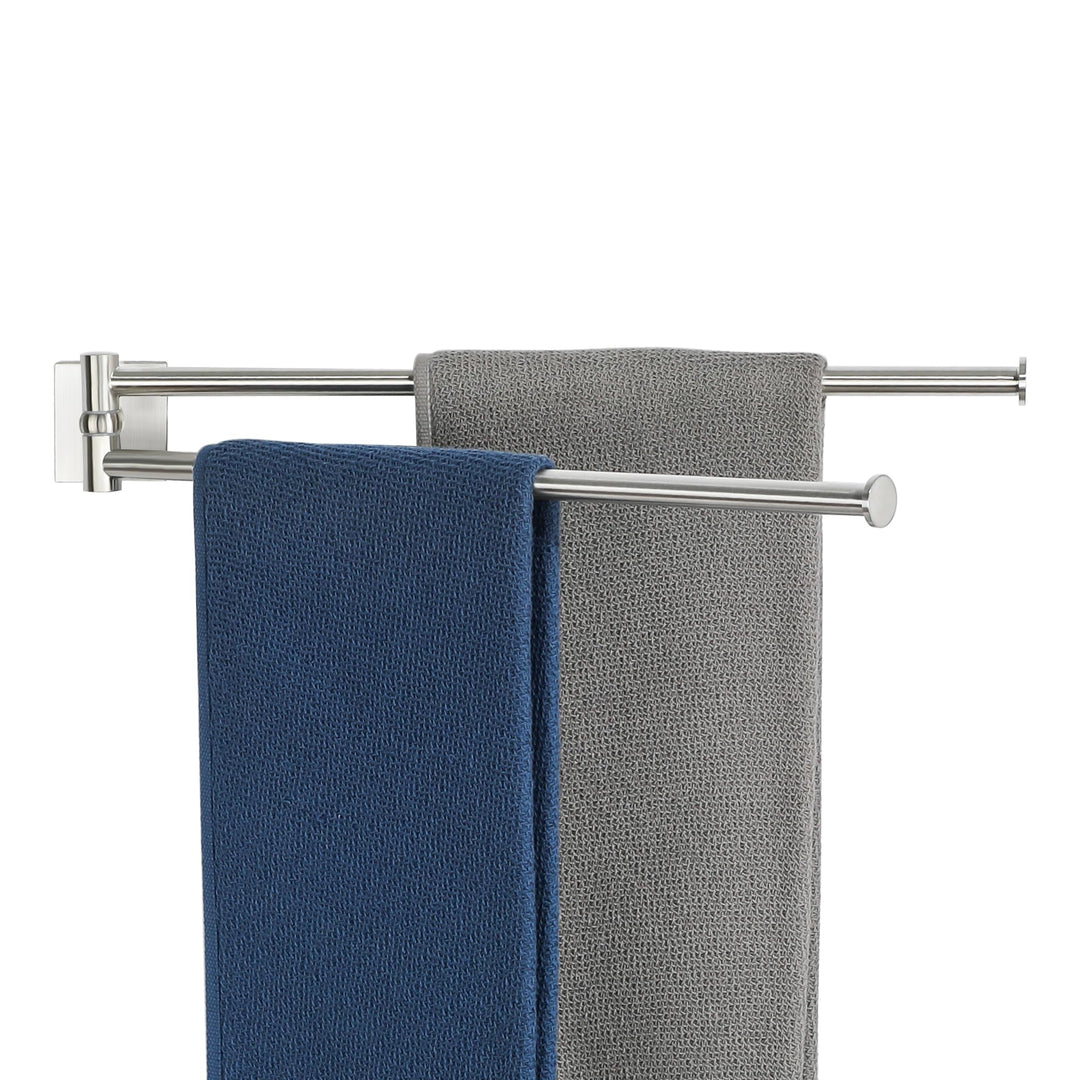 SAYAYO Handtuchhalter Schwenkbar Handtuchhalter Wand Gebürstet Handtuchstange 2 Armig Gästehandtuchh