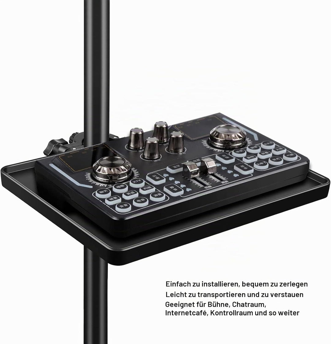 16,5x22cm Mikrofonständer Tisch, ABS Stabiler Klemmtisch, Multifunktionaler Notenständer Tisch mit V