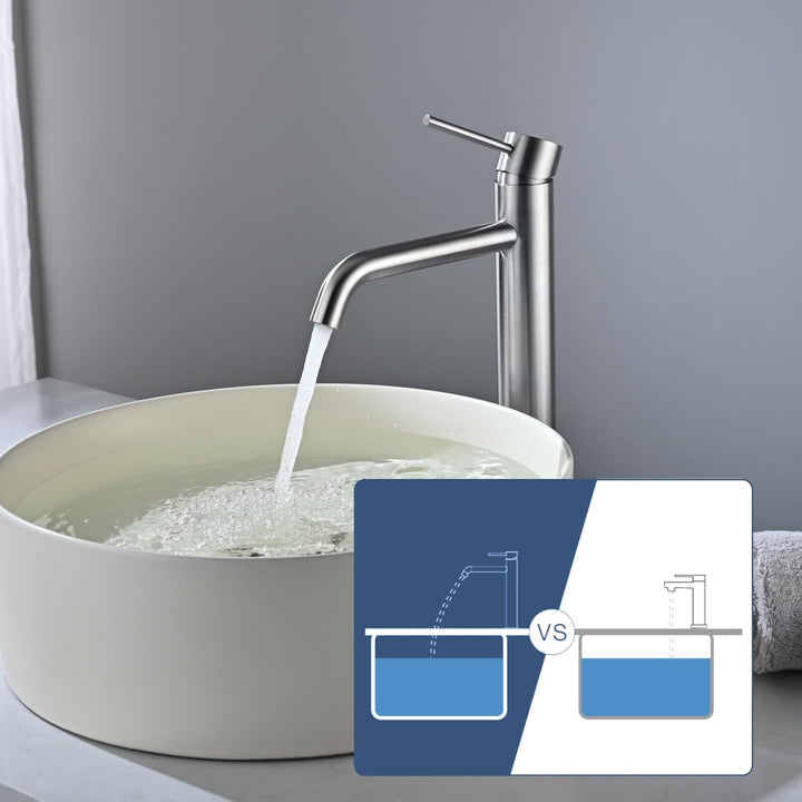 DETBOM Wasserhahn Bad-Mischbatterie, Waschtischarmatur mit Geräuscharmem Keramischem Ventilkern, Arm