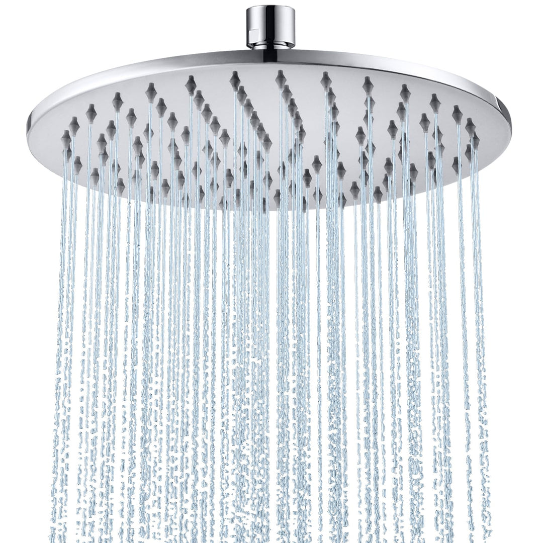 Duschkopf Regendusche, Edelstahl Regendusche Duschkopf, Anti-Kalk-Düsen (Chrom, 25 cm) Kreisförmig 2
