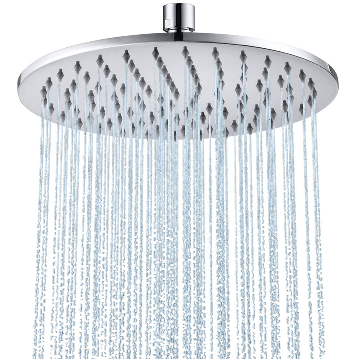 Duschkopf Regendusche, Edelstahl Regendusche Duschkopf, Anti-Kalk-Düsen (Chrom, 25 cm) Kreisförmig 2