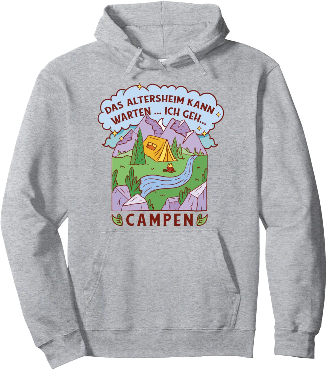 Campingzelt In The Mountains Camp See Tree Nature Pullover Hoodie