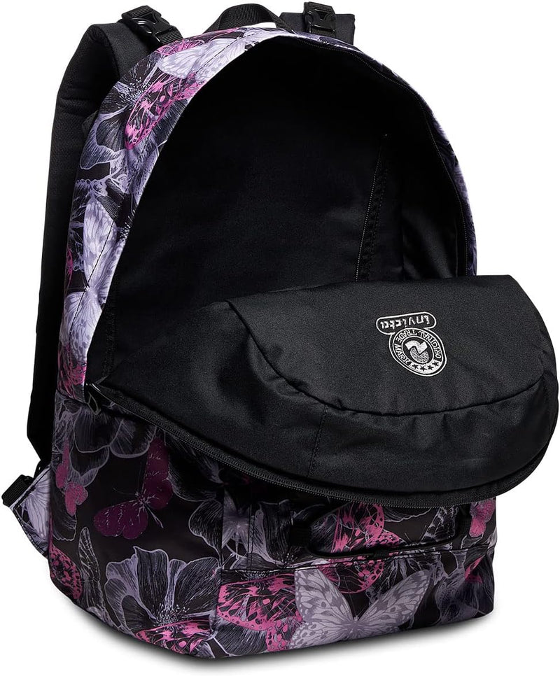 RUCKSACK INVICTA BUTTERFLY, aus nachhaltigem Stoff, Geräumige Schultasche für Teenager, Mädchen & Ju