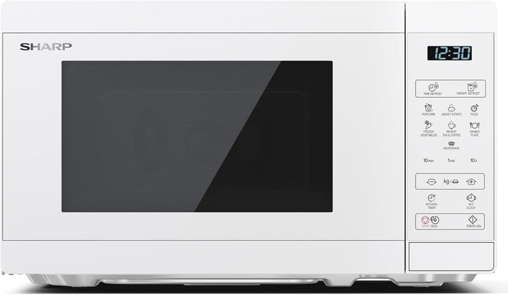 Sharp Mikrowelle YC-MS02E-C 20L, Kristallweiss, 800W, Digitalsteuerung, 11 Leistungsstufen, 8 Progra