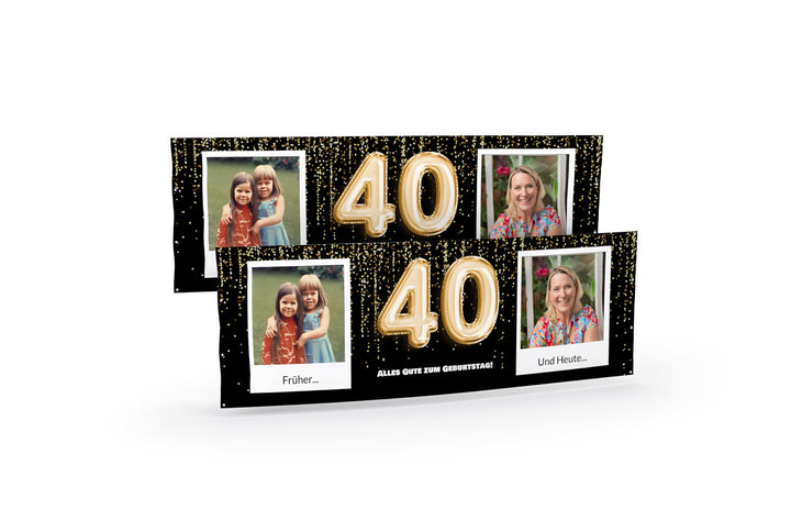 Banner zum 40. Geburtstag selbst gestalten (50cm x 150cm) Personalisierter Geburtstagsbanner für Man