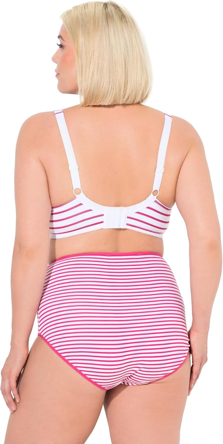 Ulla Popken Damen grosse Grössen Übergrössen Plus Size BH, bügellos, Softschalen, Streifen, Cup A-D