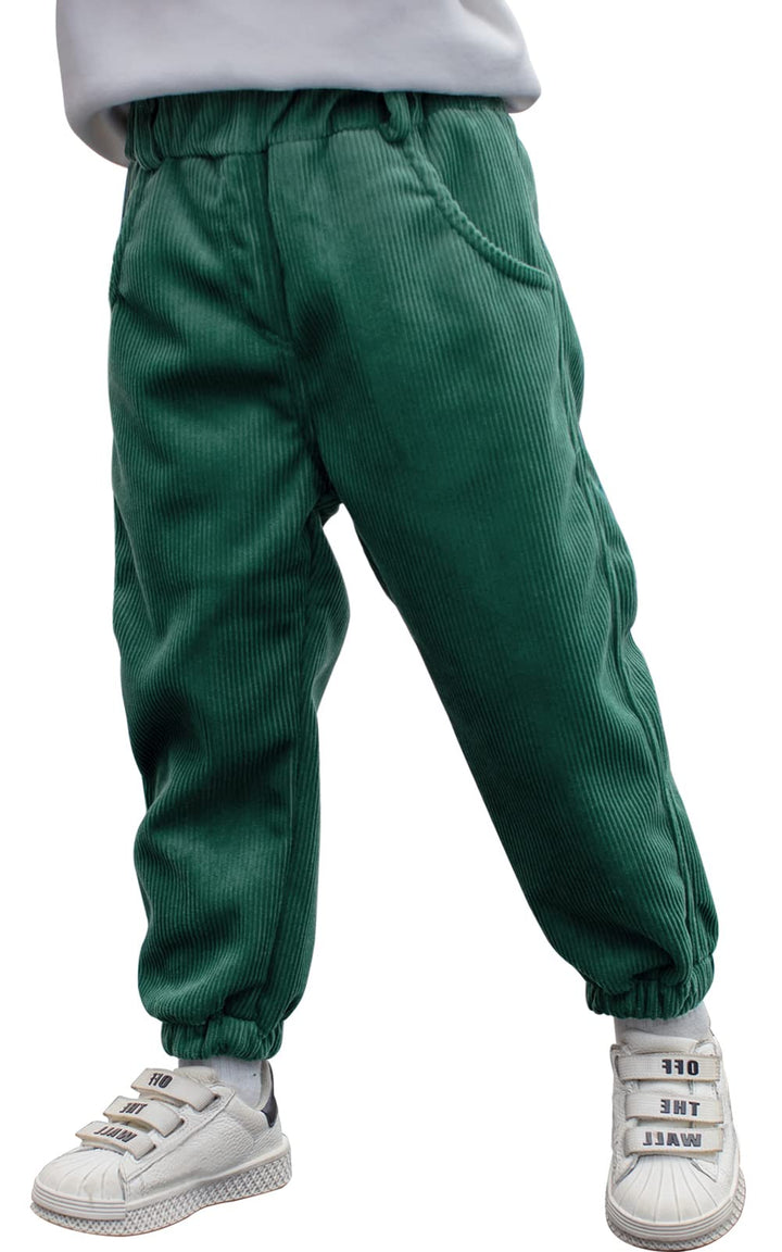 Happy Cherry- Jungen Mädchen Cordhose Lange Hose mit Elastischem Bund Kinder Jogginghose mit Taschen