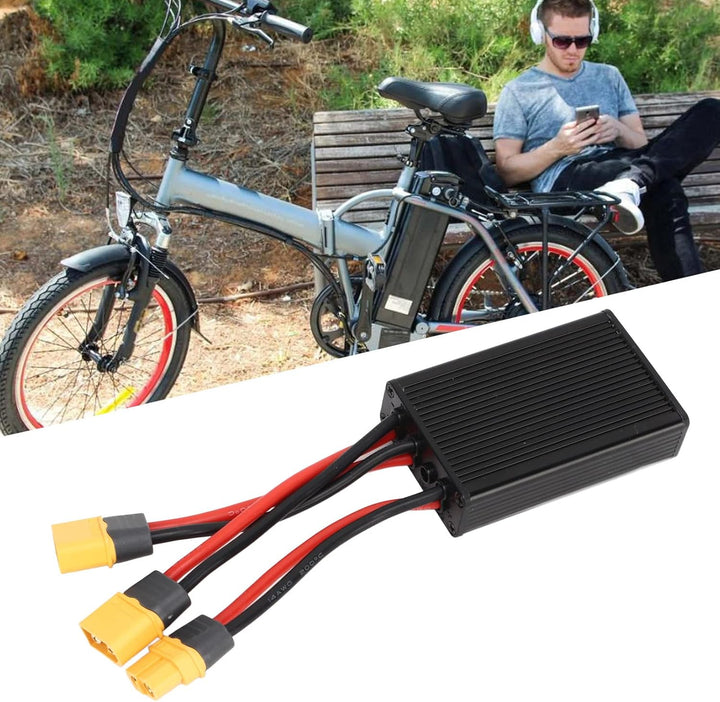 FLEXMAN Doppelbatterie Entladekonverter, XT60 Schnittstelle Aluminium Legierung Elektrofahrrad Doppe