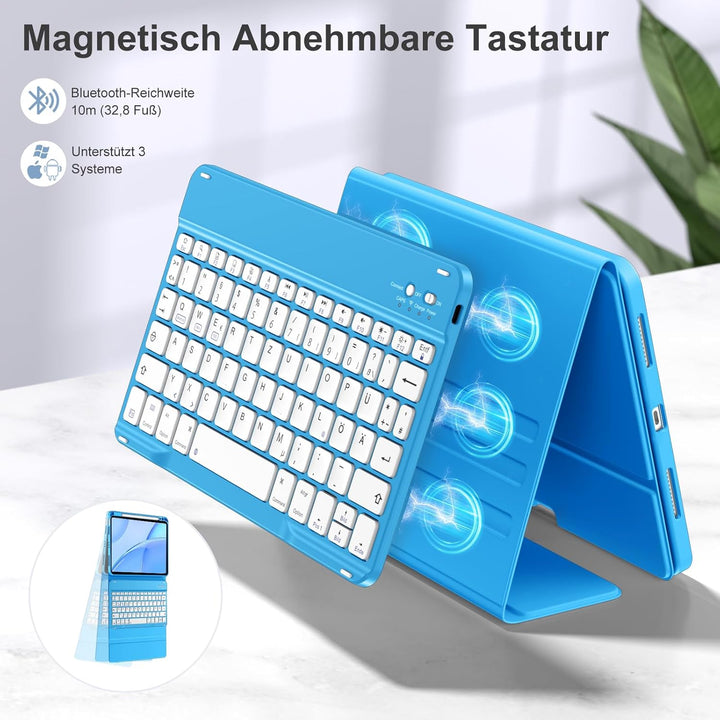 Hülle mit Tastatur für iPad Air 11 Zoll M3 2025 M2 2024/Air 5 Generation 2022 4. 2020 10,9 Zoll, Mag