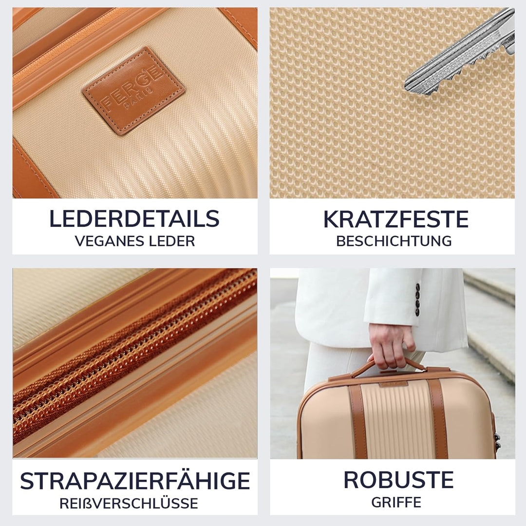 FERGÉ Kofferset 3 teilig Hartschale Milano Reisekoffer Trolley-Set (Handgepäck, L, XL) 3er Set Harts