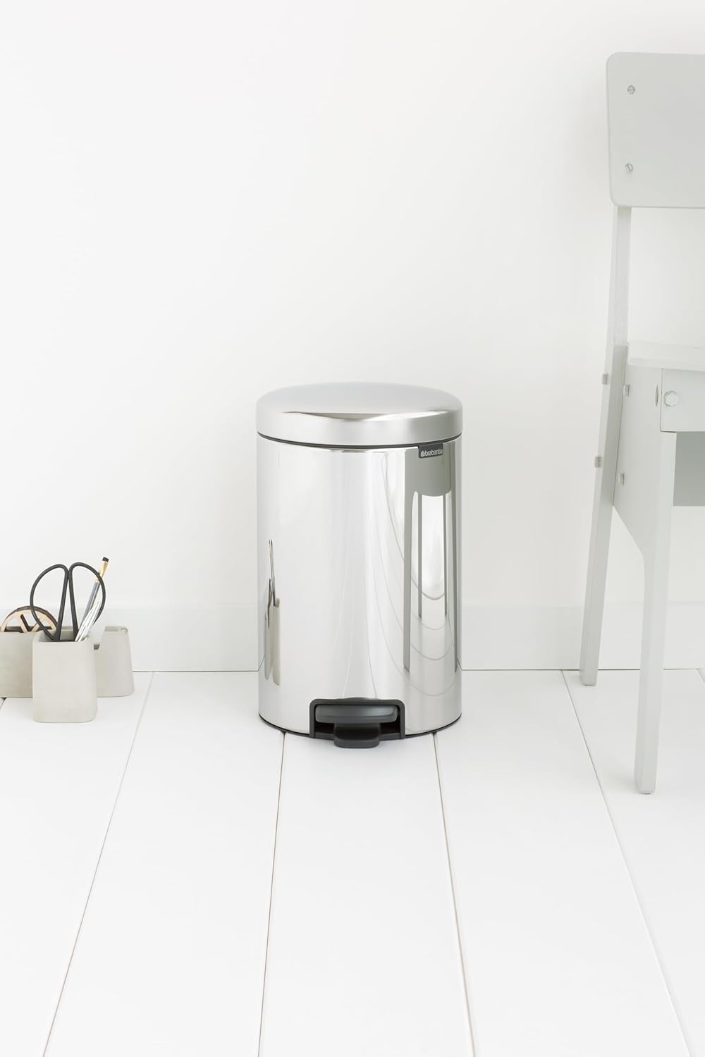 Brabantia 113581 Treteimer mit Inneneimer aus Kunststoff, stahl, Brilliant Stahl, 12 Liter 12 Liter