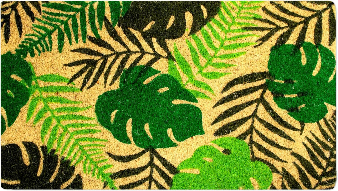 Fussmatte Kokos - Tropisch - 40x70 cm - Fussmatte Aussen und Innen - Fussmatten Haustür - Türmatte A
