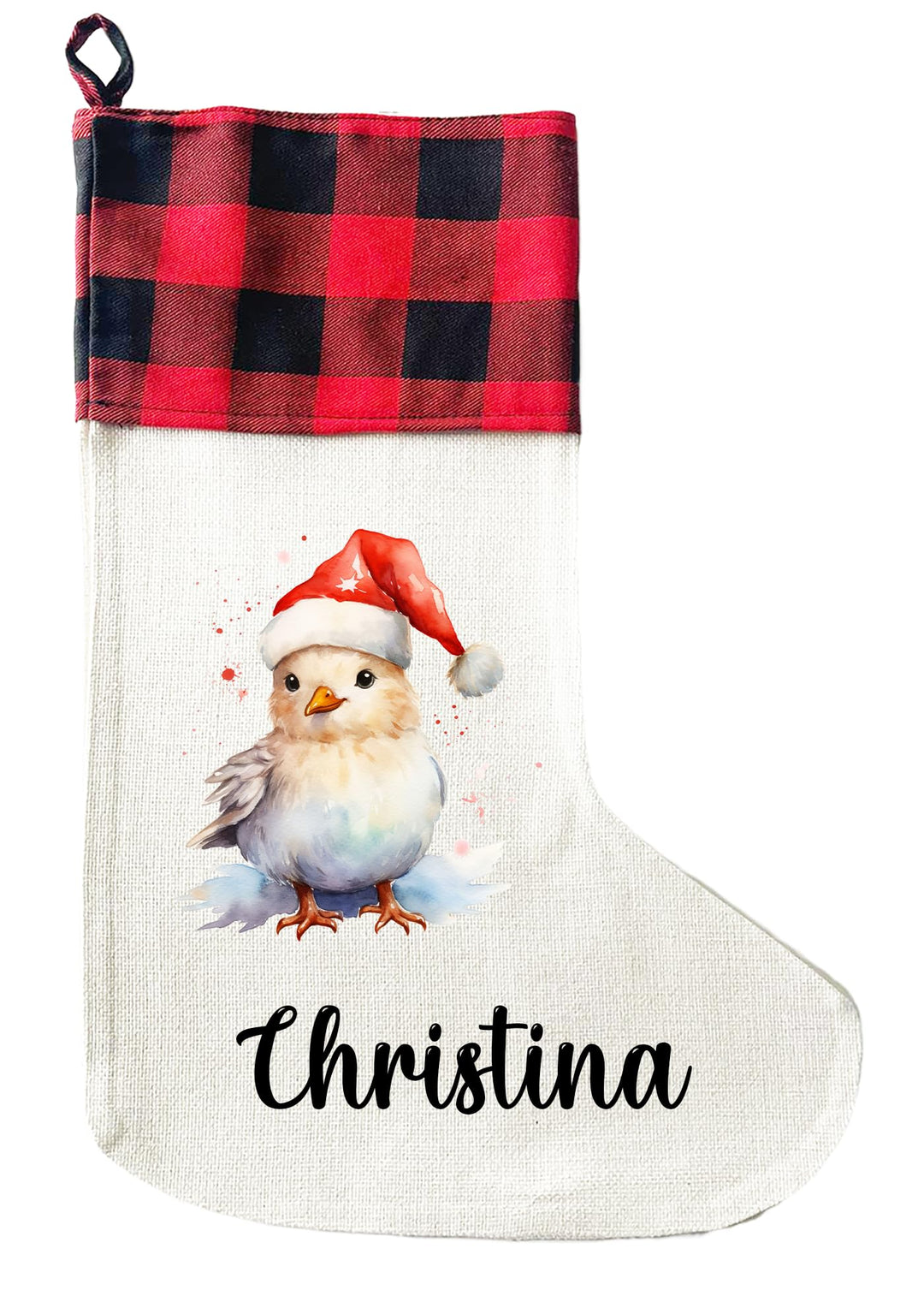 Personalisierte Weihnachtssocken mit Tieren - 40cm x 30cm - Weihnachtsstrumpf zum Nikolaus oder Weih