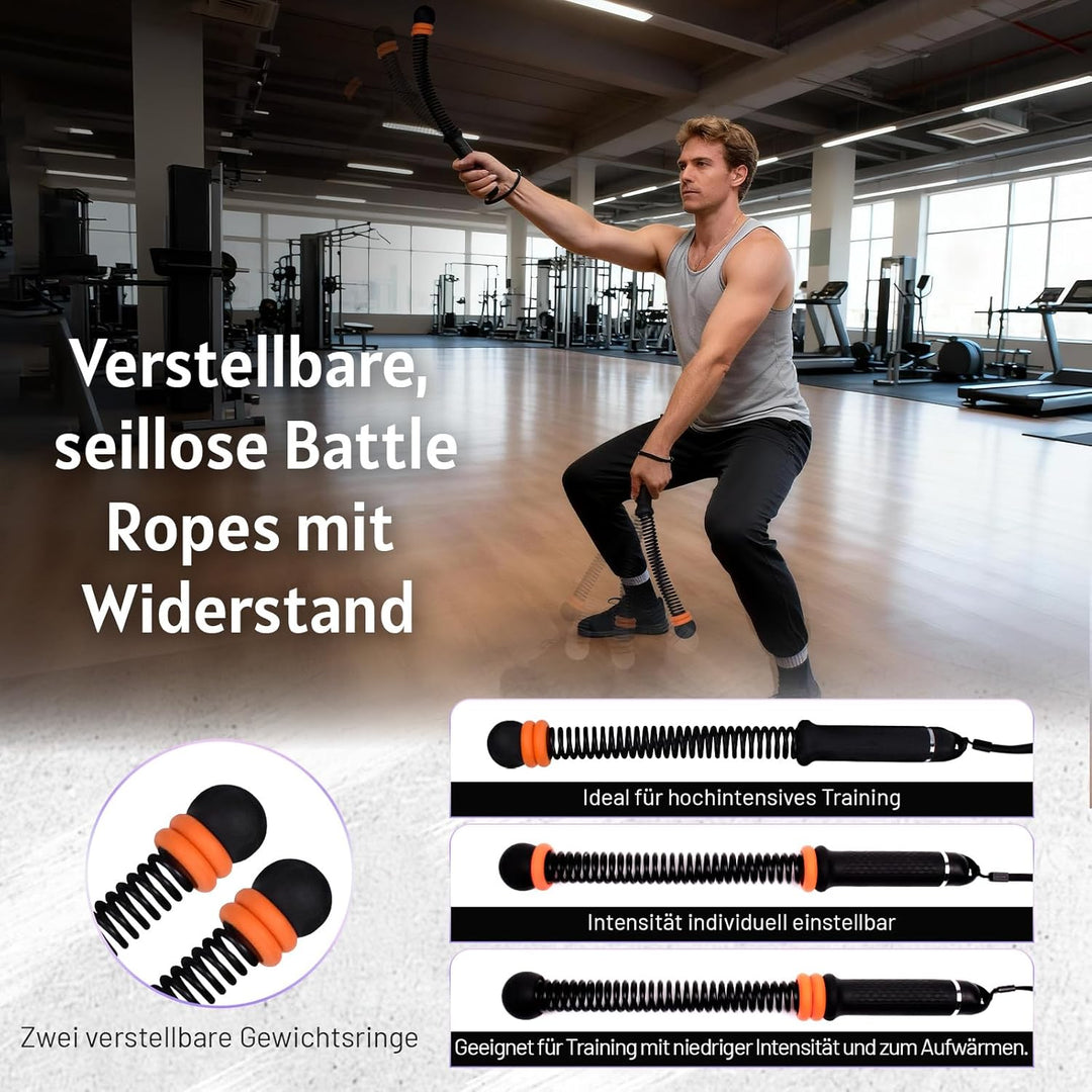 Tragbare Battle Rope Ohne Seil mit verstellbaren Gewichten, leises Home Gym,Ropeless Battle Rope mit