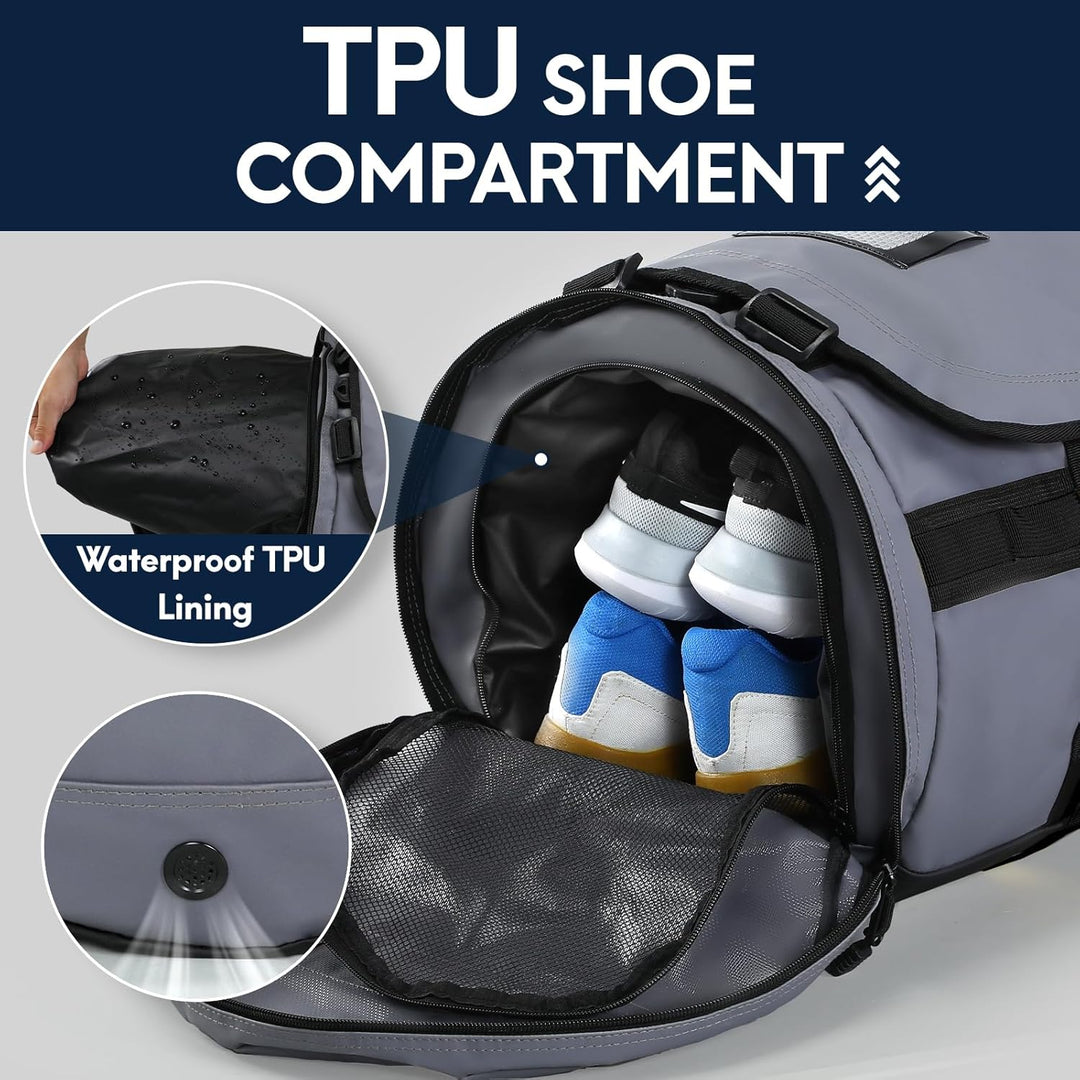 Haimont Sporttasche Herren Reisetasche, Convertible Travel Duffel Sporttaschen mit Schuhfach, grosse