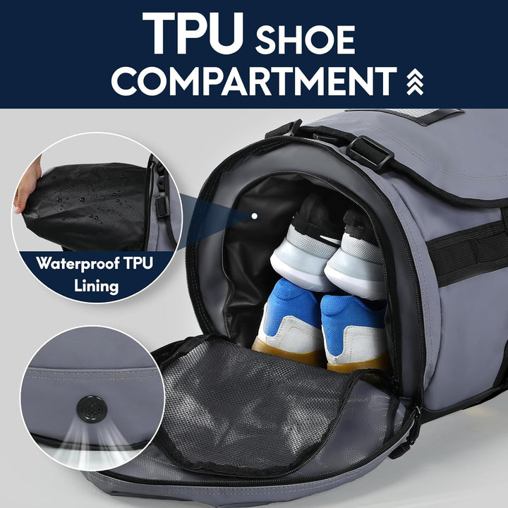 Haimont Sporttasche Herren Reisetasche, Convertible Travel Duffel Sporttaschen mit Schuhfach, grosse