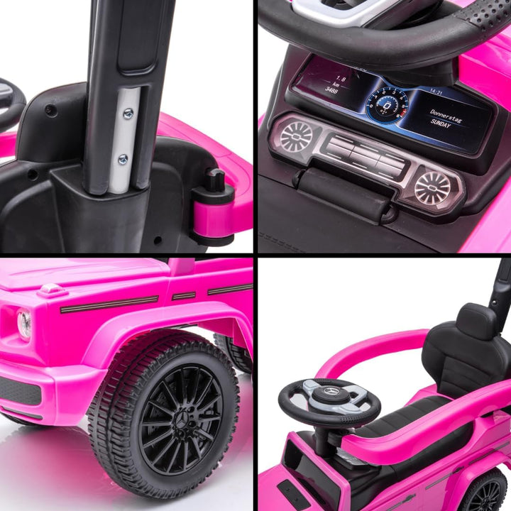Mercedes G350d 2-in-1 Rutschauto mit Schiebestange, 1-3 Jahre, Rosa, Rosa