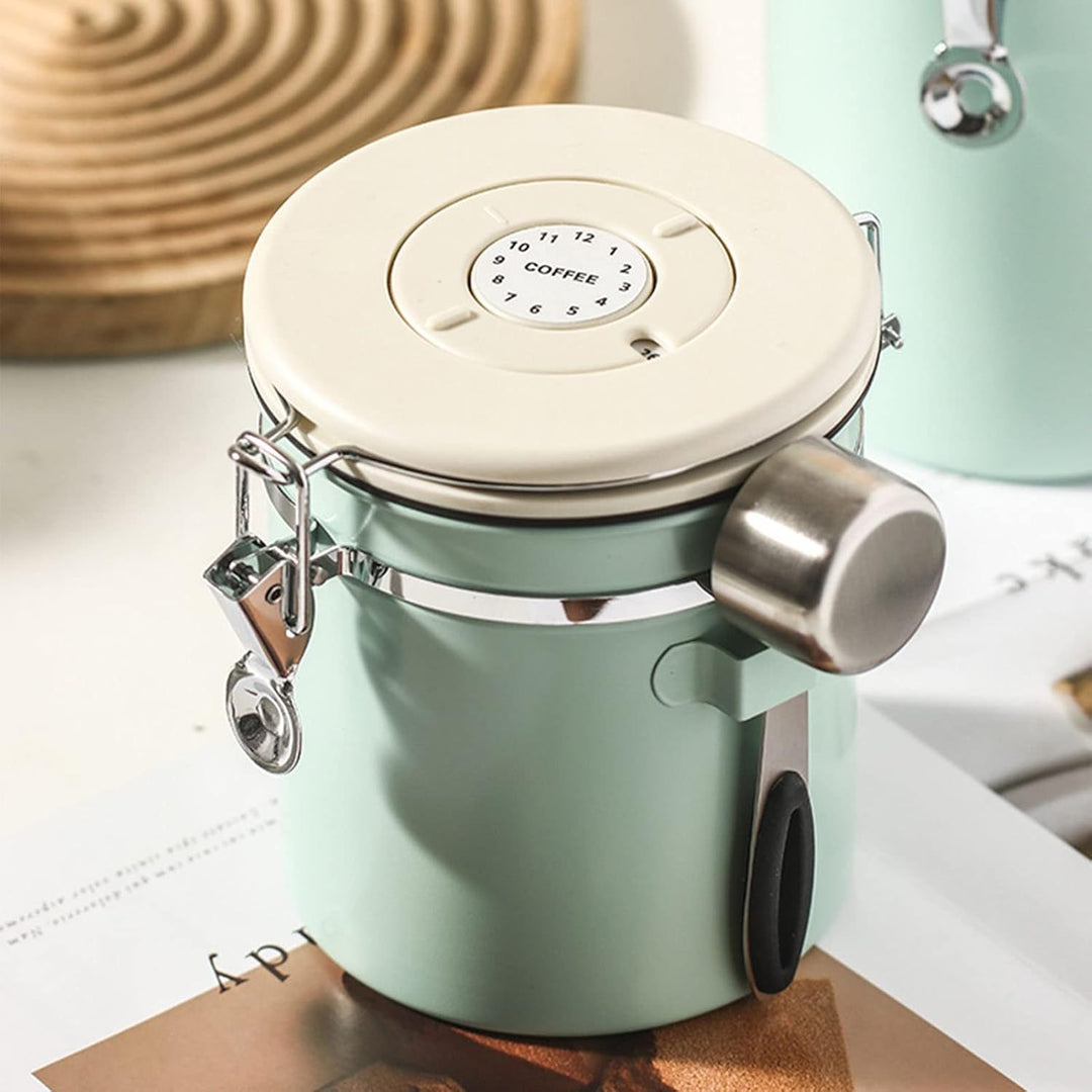Yosoo Health Gear Kaffeekanister, Minzbohnen Aufbewahrung, Luftdicht, Edelstahl, mit Datumsanzeige