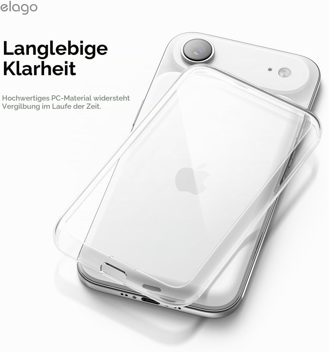 elago Hybrid Clear Case Kompatibel mit MagSafe Akku Pack für iPhone Air - PC + TPU Hybrid Technologi
