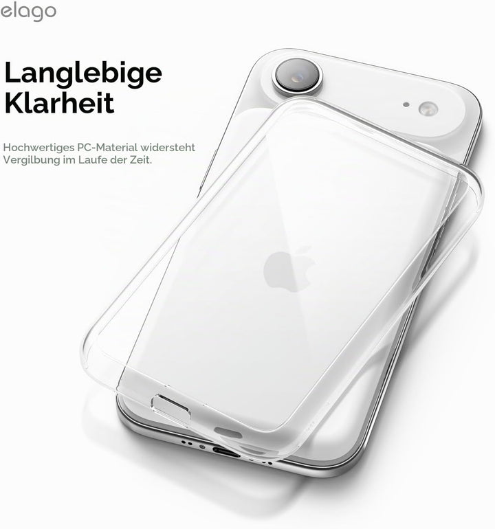 elago Hybrid Clear Case Kompatibel mit MagSafe Akku Pack für iPhone Air - PC + TPU Hybrid Technologi
