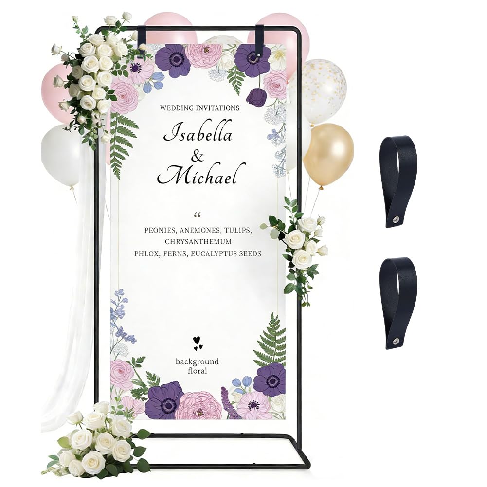 DICOSMETIC Hochzeit Willkommensschild Ständer Verstellbar Hochzeit Schild Halter Schwarzer Staffelei
