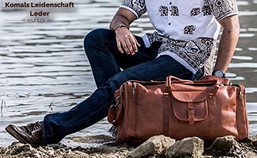 KPL 21-Zoll-Vintage-Leder-Duffel-Reise-Gym-Sport-Übernachtungs-Wochenend-Duffle-Taschen für Männer u