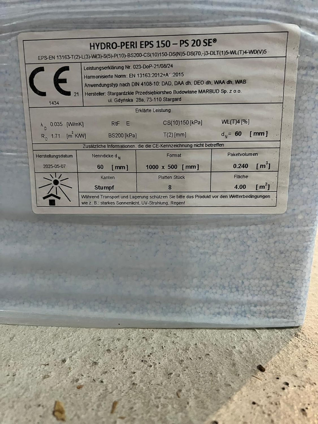 Perimeterdämmung Sockeldämmung - 80 mm Stärke - EPS 035 Neopor – Styropor/EPS Dämmplatten für WDVS S