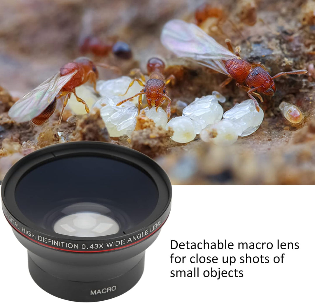 55 Mm 0,43 X Professionelles HD-Weitwinkel-Kameraobjektiv, Optisches Glasbeschichtungsobjektiv mit A