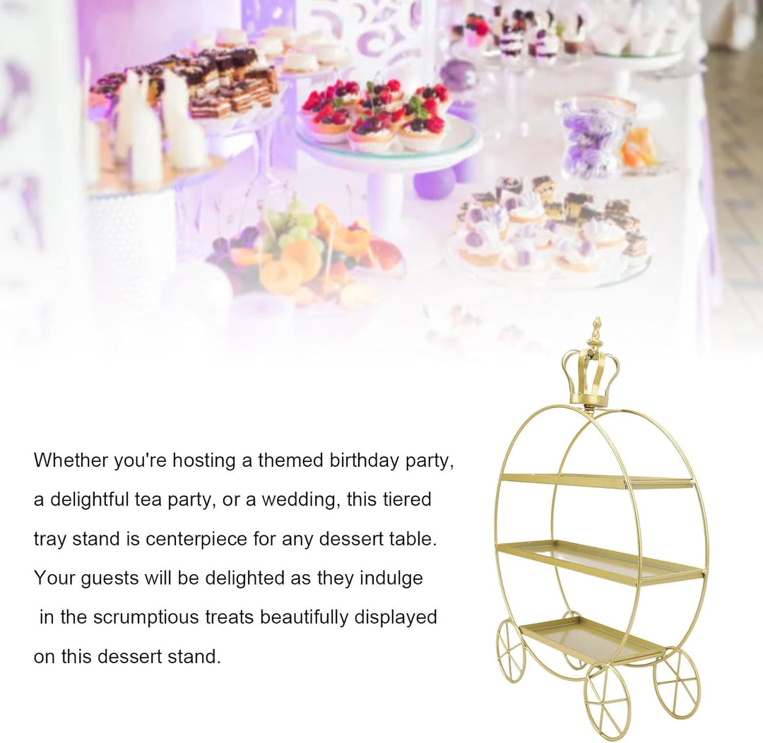 Sorandy 3 -Tier -Cupcake -Ständer, Eisen -Dessert -Display -Turm für Hochzeiten Partys Konditorei -S