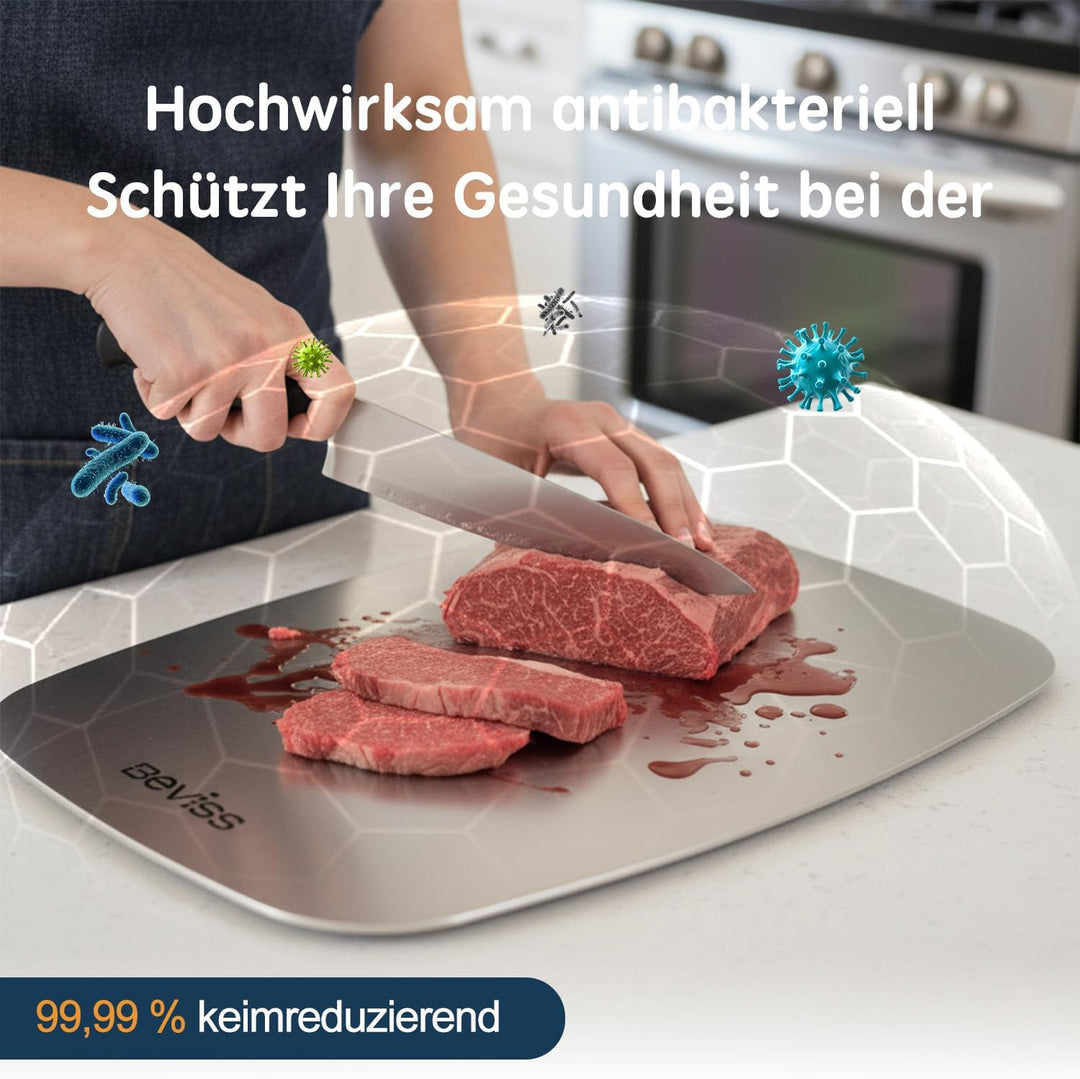 99,85% Reintitan Schneidebrett 29,2×20,3 cm, BPA-frei | Doppelseitig verwendbar, Spülmaschinenfest,