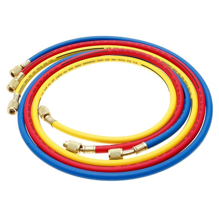 3 Stück Füllschlauch für R134a, 1/4 SAE Kältemittelschläuche mit 3 Farben, 60 Zoll Klimaanlagen Fluo