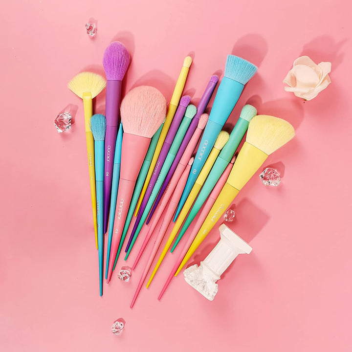 Pinselset Makeup Docolor 17 Stück Make up Pinsel Set Rosa Schminkpinsel Set Enthält Lidschattenpinse