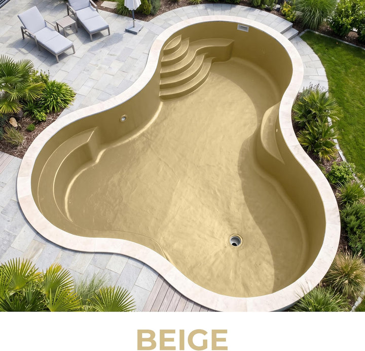Fonteino 2K Schwimmbadfarbe Poolfarbe Betonbecken Schwimmbeckenfarbe Beige - 2,5Kg 2.5 kg (1er Pack)
