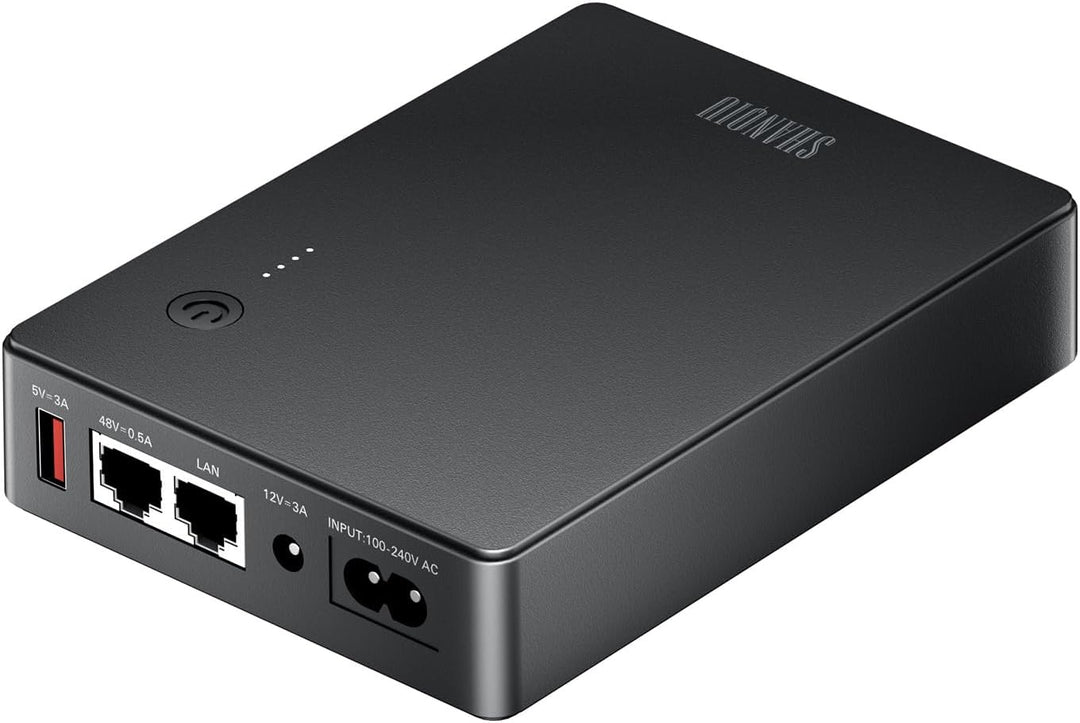 Mini UPS mit Gigabit POE für Router, Modem, Überwachungskamera, Eingang AC Ausgang 5V USB 12V DC und
