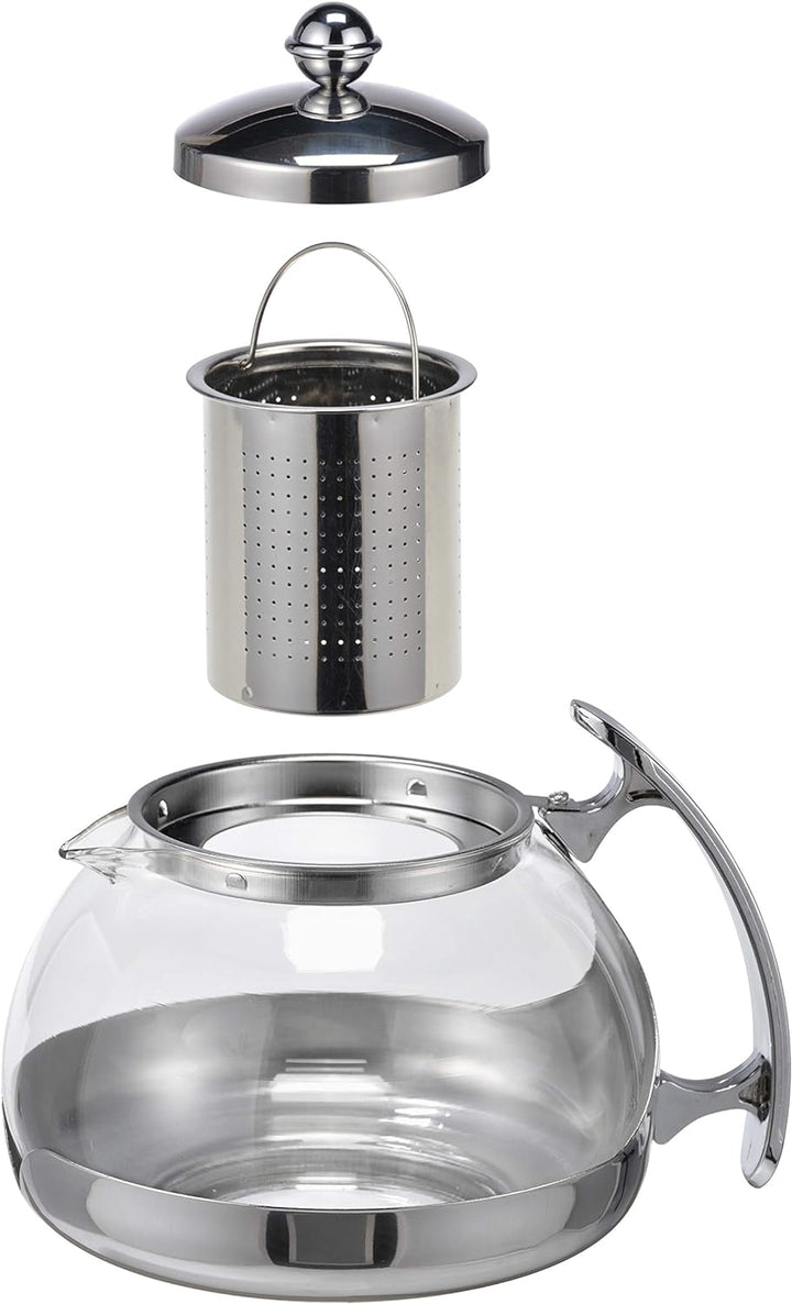 Gravidus Teekannen Set Glas mit Siebeinsatz und Stövchen - 1,2 Liter - Teewwärmer & Teebereiter - Te