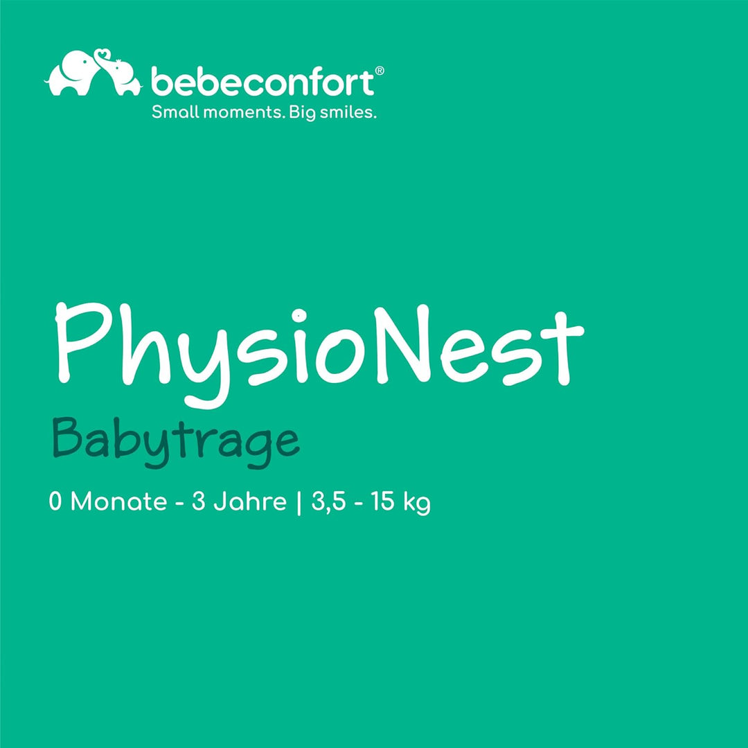 Bebeconfort PhysioNest Babytrage, Ergonomische Bauchtrage, nutzbar ab der Geburt bis ca. 3,5 Jahre,