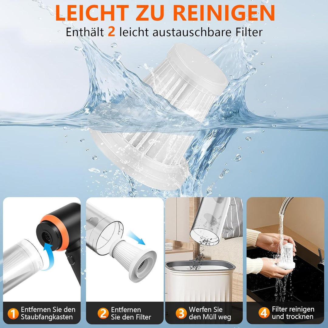 Handstaubsauger Akku,22000pa Autostaubsauger Kabellos 4-in-1 Mini Staubsauger,Auto Staubsaug Starke