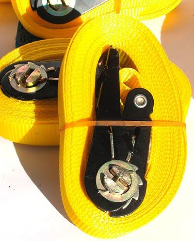 6 SPANNGURTE 4 m mit ZURRRATSCHE 0,8 t EN-12195-2 Zurrgurte 4m (Gelb), Gelb
