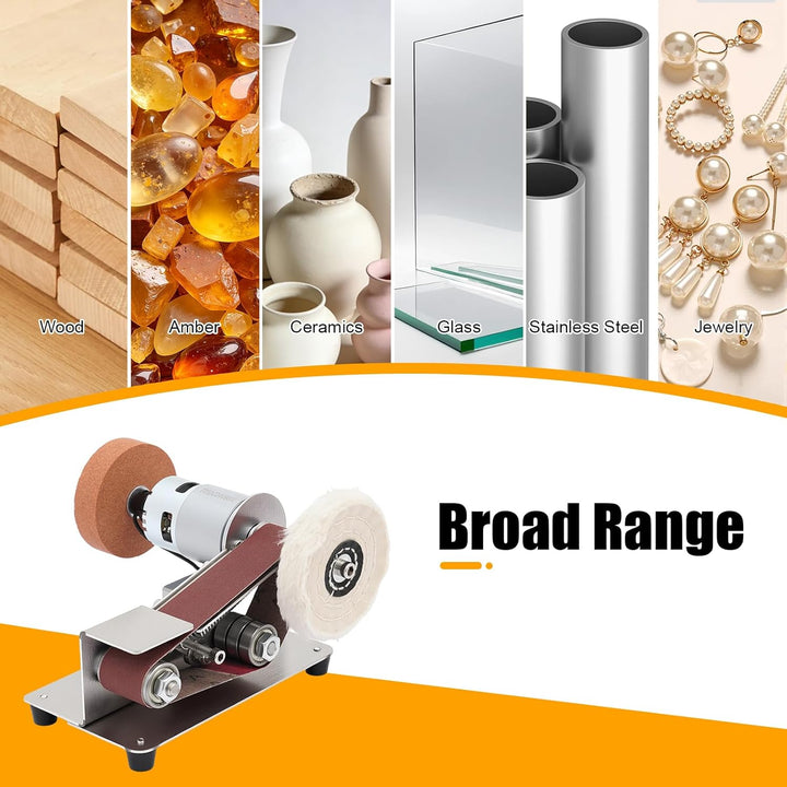 Mini Bandschleifer 775 Motor 7-Gang regelbar 150W Schleifmaschine für Holz Metall Kunststoff Edelsta