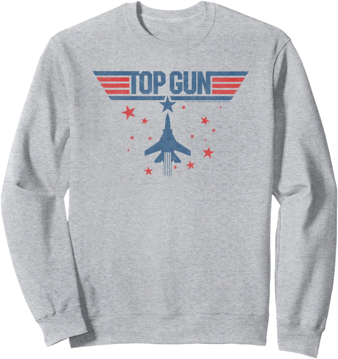 Top Gun Klassisches Sterne Flugzeug Logo Sweatshirt