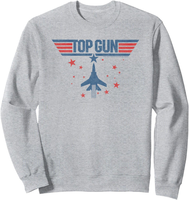 Top Gun Klassisches Sterne Flugzeug Logo Sweatshirt