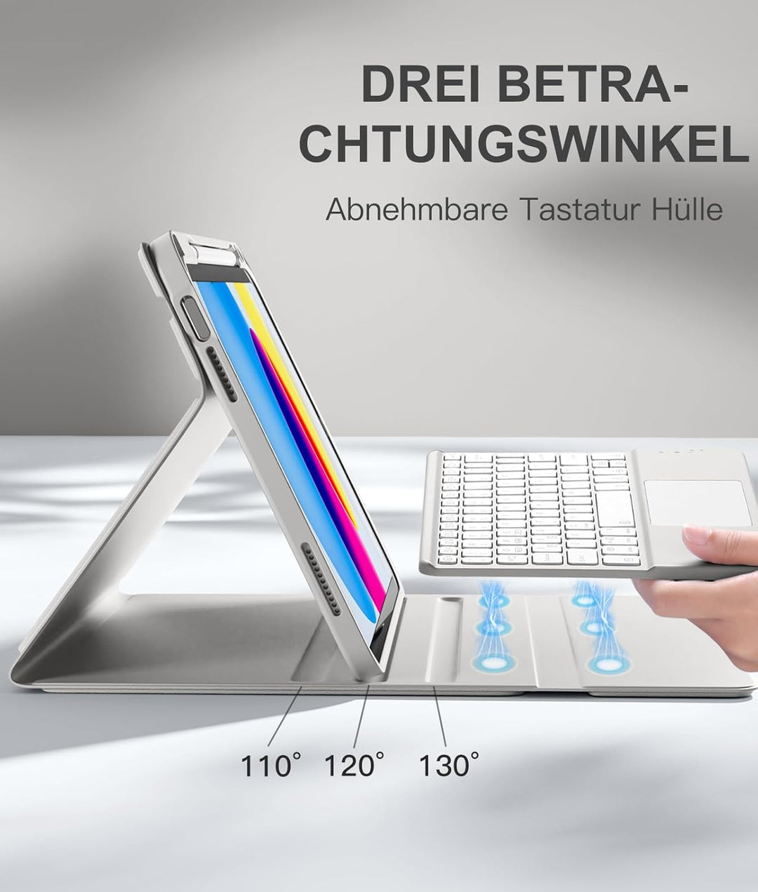 Vobafe Hülle mit Tastatur für iPad 10 Generation 2022, iPad 11 Generation A16 2025, 11/10,9 Zoll, Mu