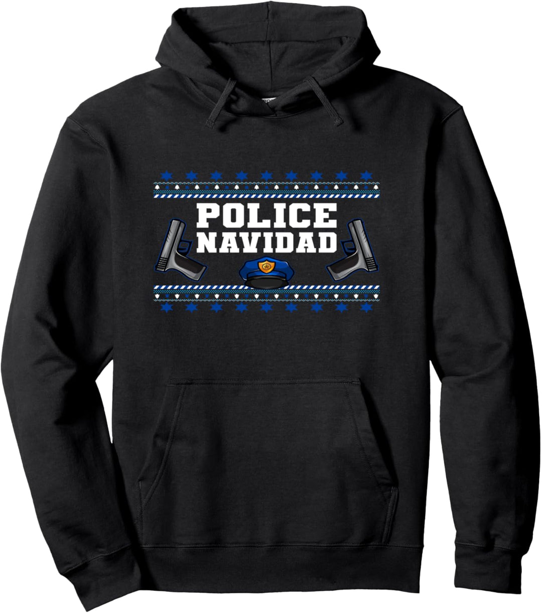 Polizei Police Navidad Weihnachten Geschenk Ugly Christmas Pullover Hoodie