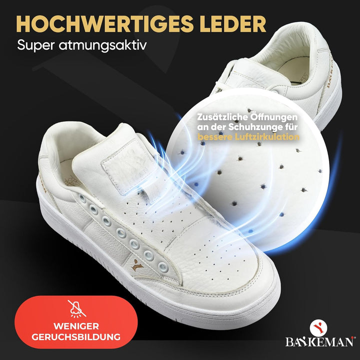 BAYKEMAN - Sneaker aus echtem Leder Unisex für Herren Damen Jungen Mädchen - sehr hochwertige, komfo