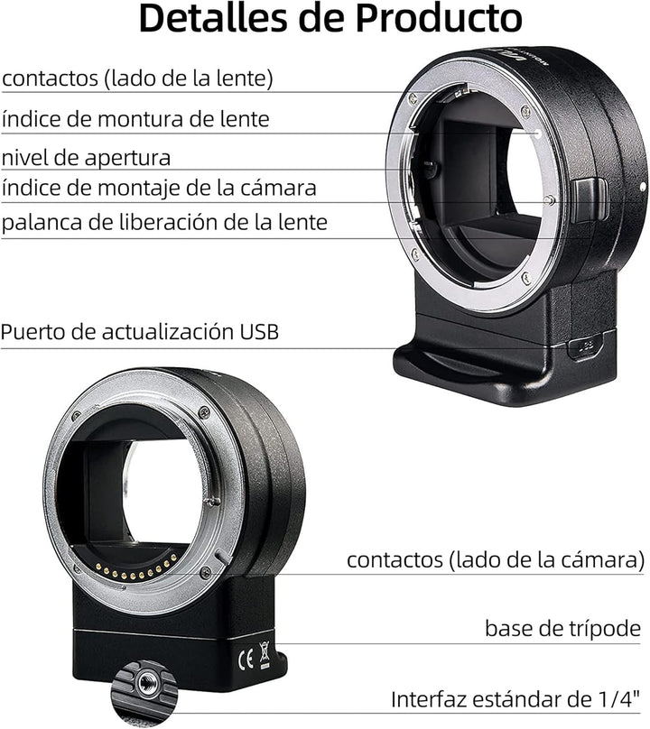 VILTROX NF-E1 Autofokus Objektivadapter,Objektiv Adapter Ring für Nikon F Bajonett Objektiv auf Sony