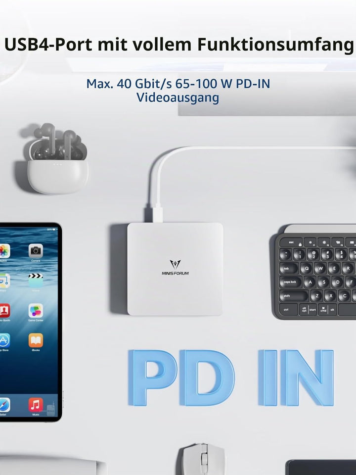 MINIS FORUM UM880 Plus Mini PC mit AMD Ryzen 7 8845HS(8C/16T, bis zu 5.1GHz),Mini Computer Radeon 78